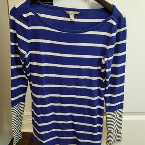 Banana Republic royal blue white stripe top